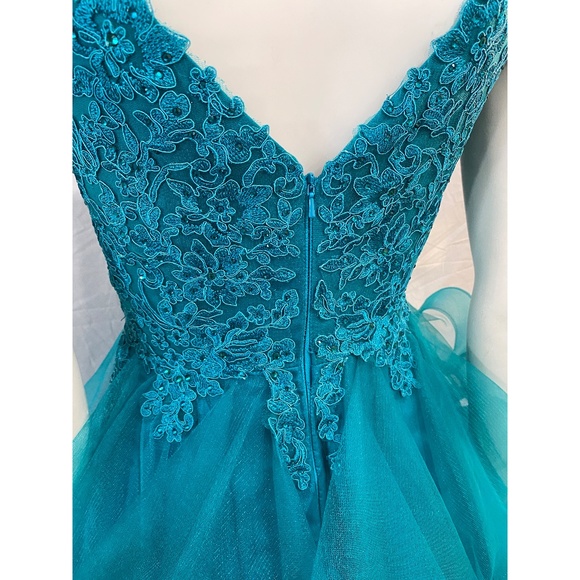 NWT Teal Blue Grad Pageant Dress - Picture 3 of 7